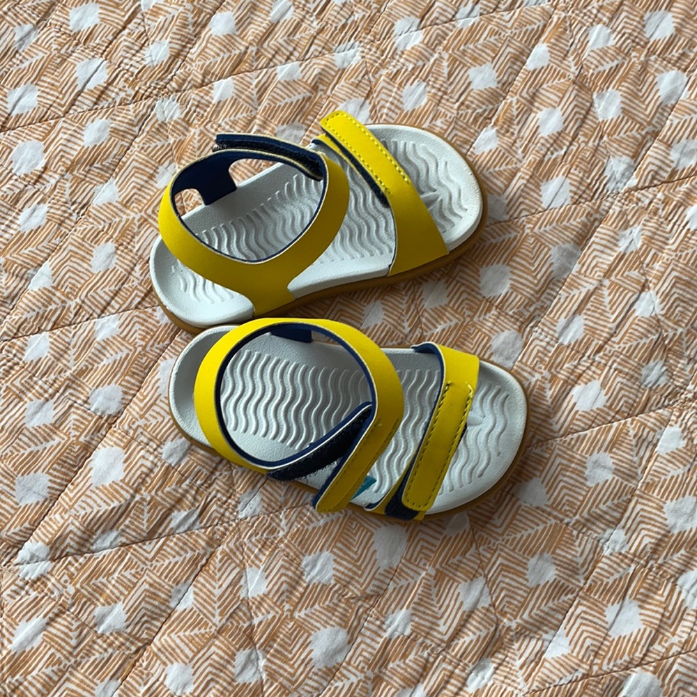Like new Native Velcro sandals in bright yellow
